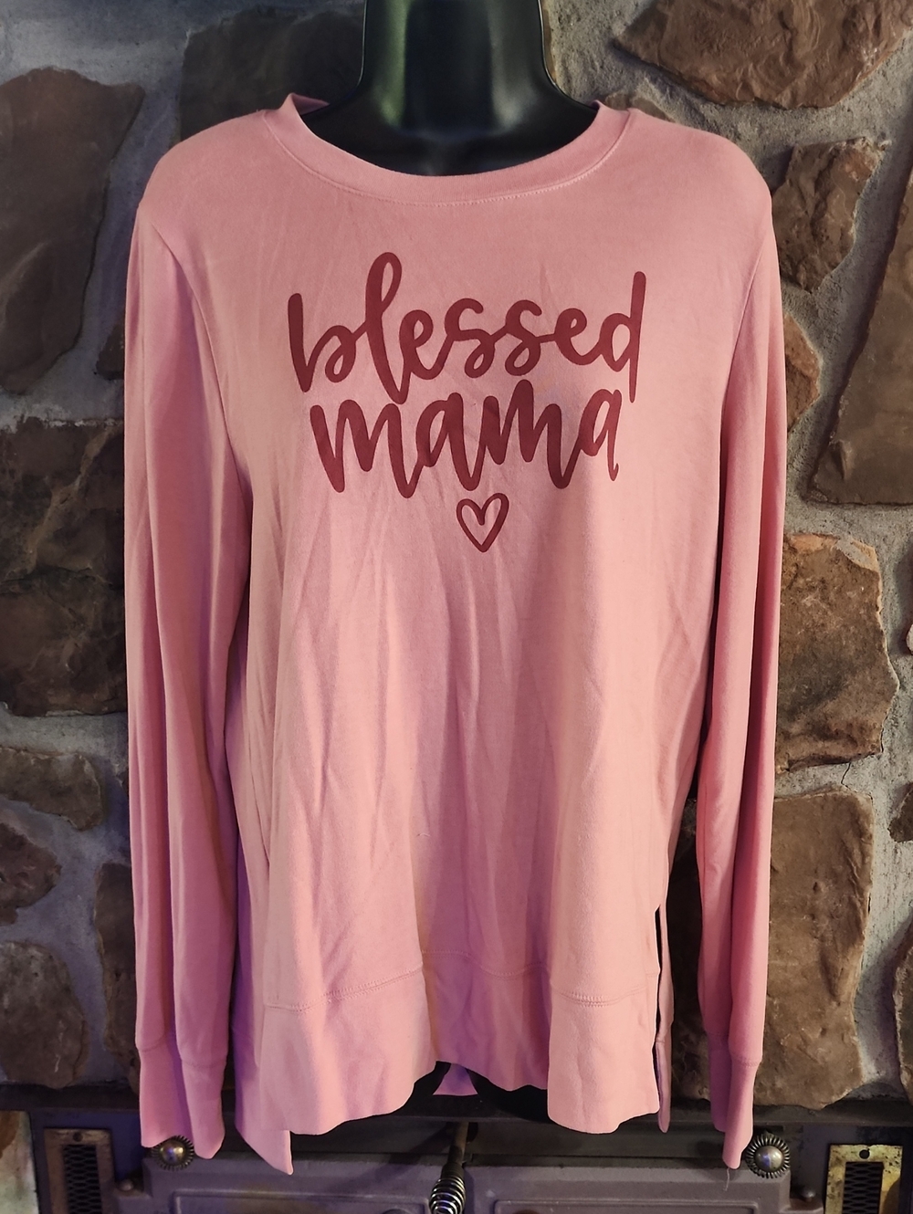 Blessed Mama Long Sleeve Tee - Pink